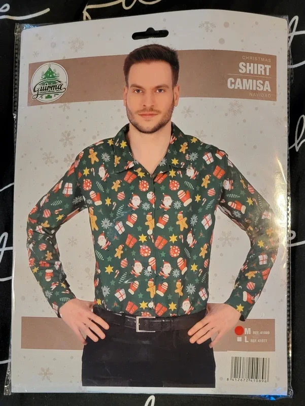 Chemise de Noël verte taille M